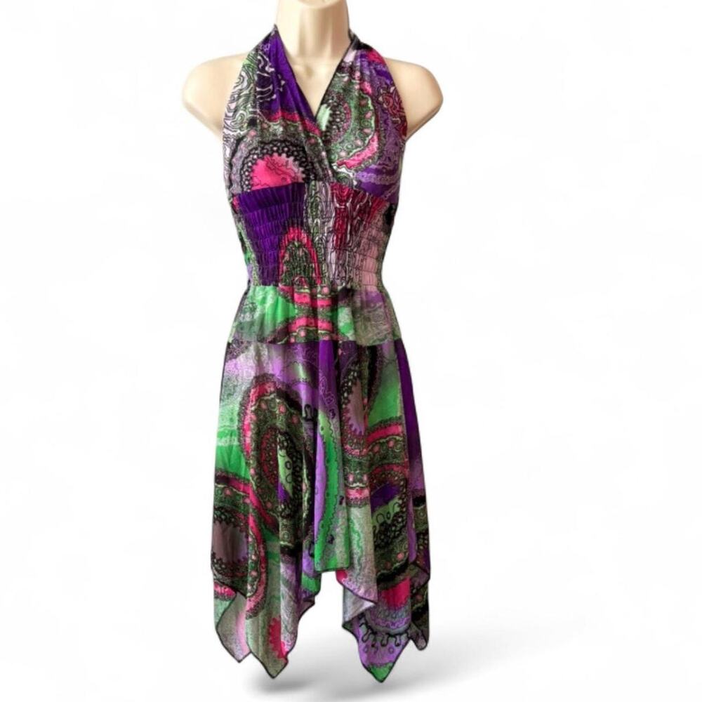 Purple and green paisley maxi...